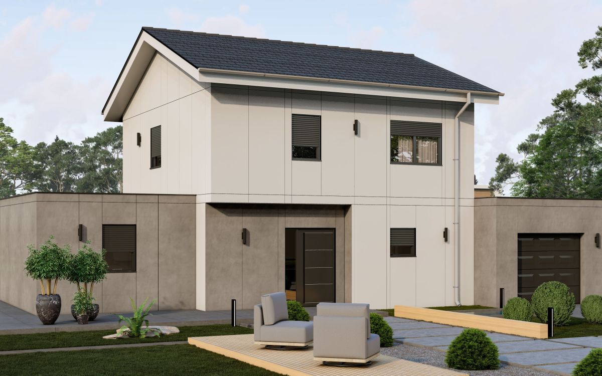 Maison préfabriquée ossature bois avec combles thumbnail 2