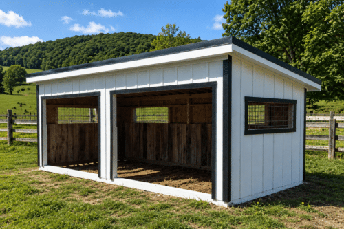 Run-in Shed – Black Metal Roof – Located in Mooresville, NC