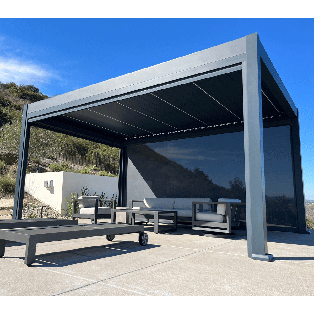 Weatherproof Pergola - Motorized Louver w/ Lighting