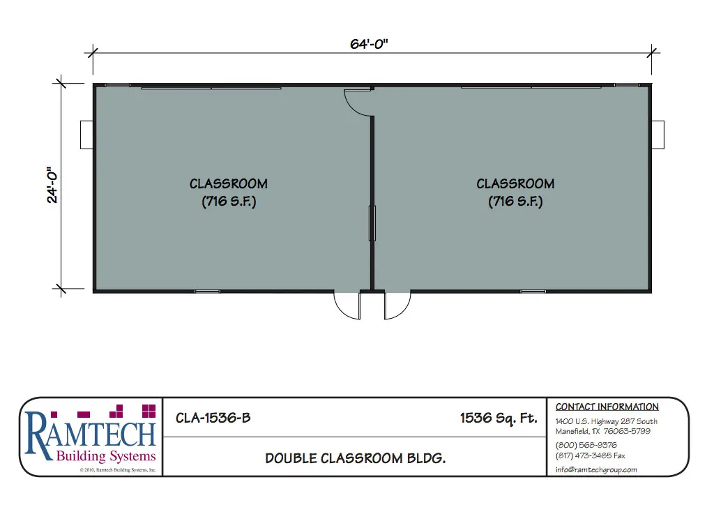 Portable Double Classroom – Dry
