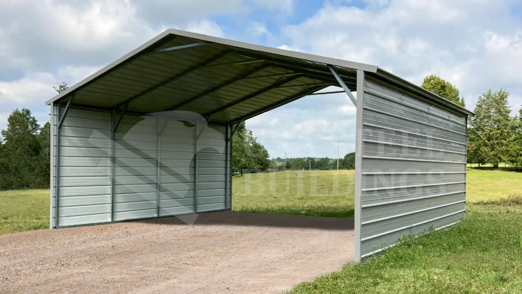 Boxed Eave Roof Metal Carports 24x20x9