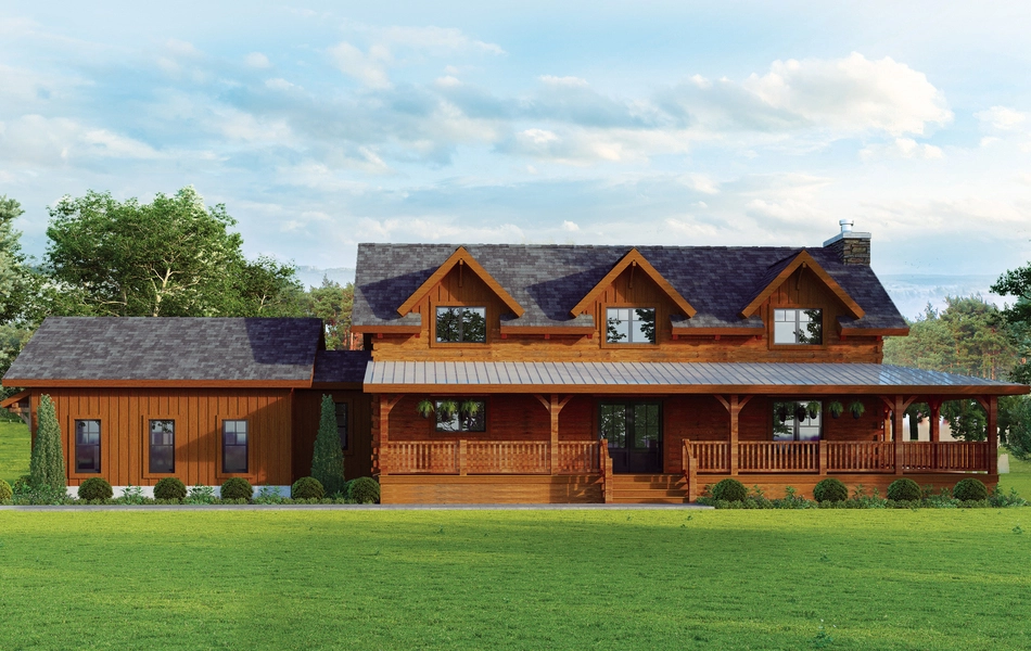 Farmhouse Log Home