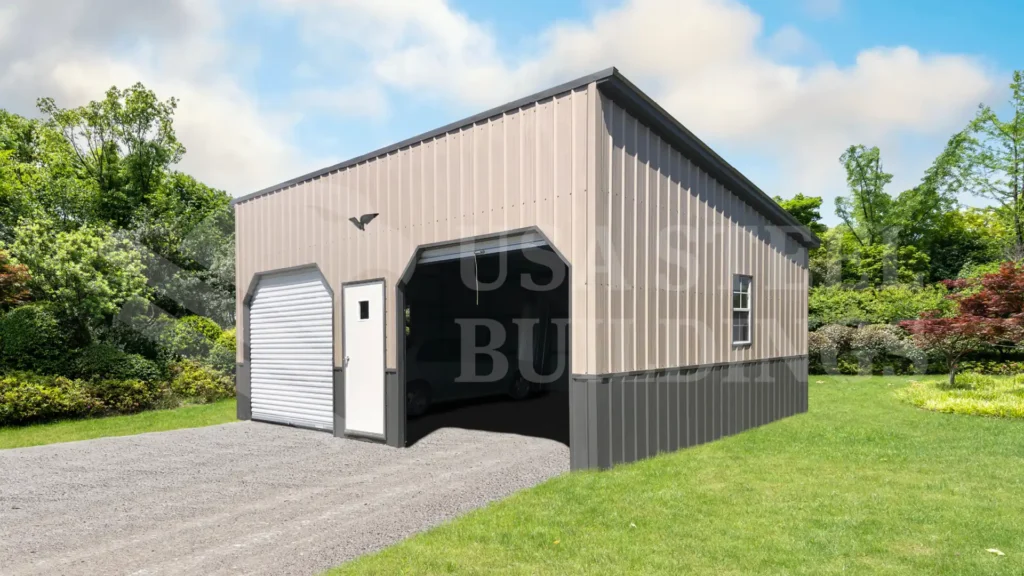 Boxed Eave Roof Metal Garages 20x25x12