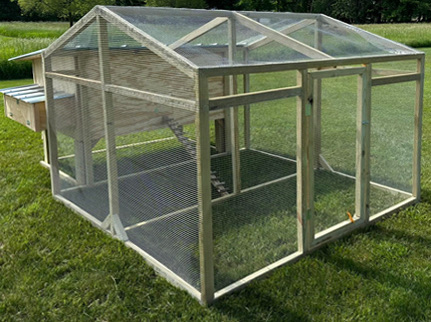 4-15+ hen coop & 7x8+ run, fully wrapped in ½” hardware cloth