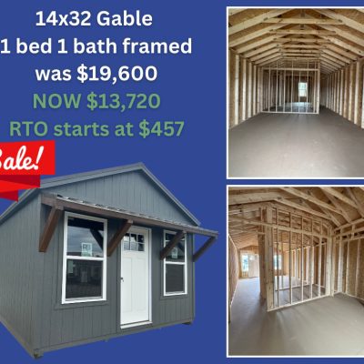 Gable 1 Bed 1 Bath Framed