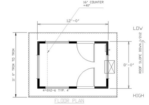 Alan 8'x12' Guard House w/ Roof Overhang Custom