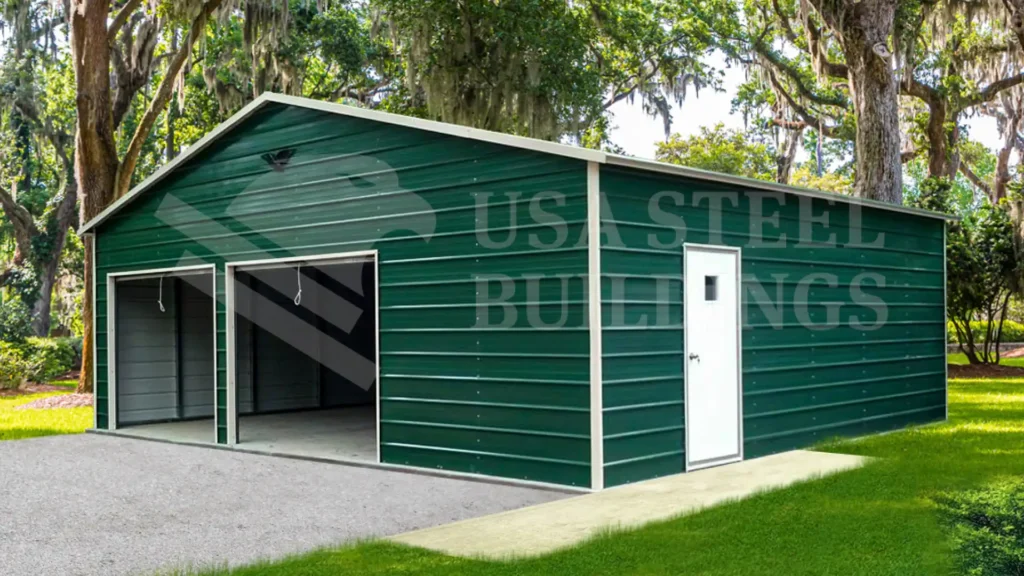 Boxed Eave Roof Metal Garages 22x30x9