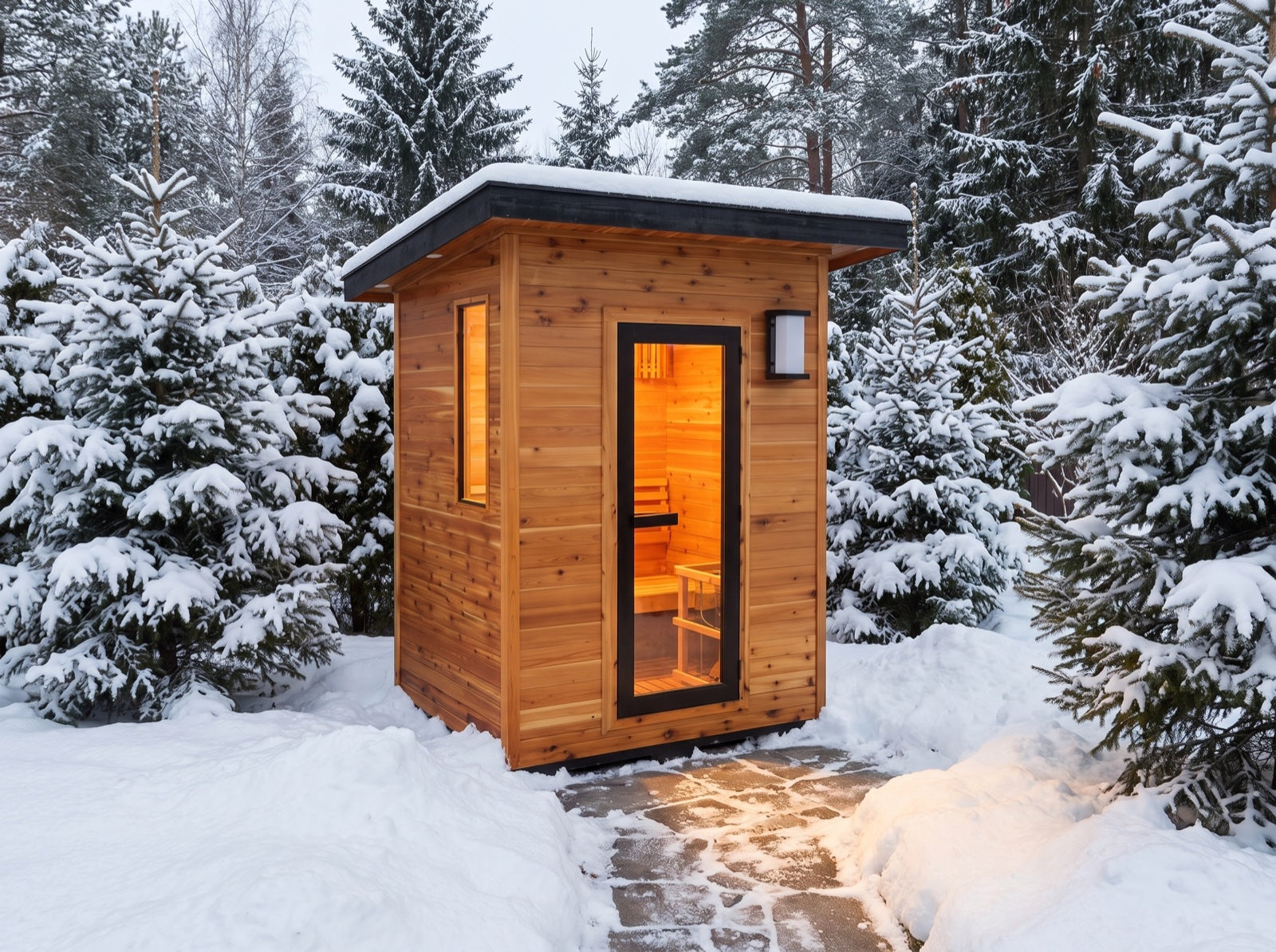 Seneca 3-Person Wet/Dry Outdoor Sauna With Harvia Heater