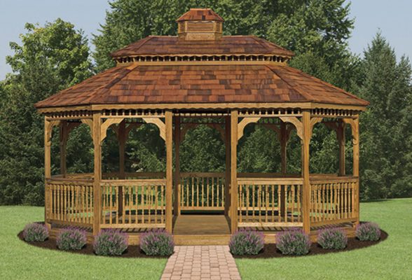12’x18′ Wood Oval Pagoda Gazebo