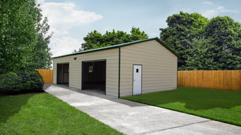 28x40x10 Vertical Roof Triple Wide Metal Garage
