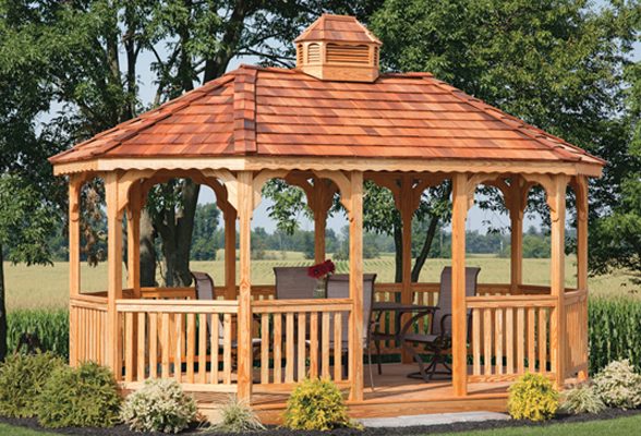 10’x16′ Wood Oval Gazebo
